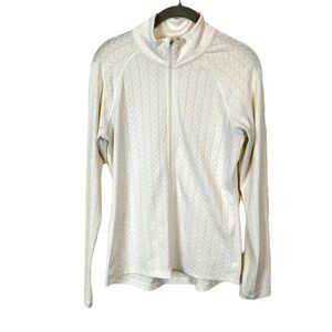 Lucy Track Jacket Women's White Size S Zip Up Atheltic Chevron Polyester Spandex